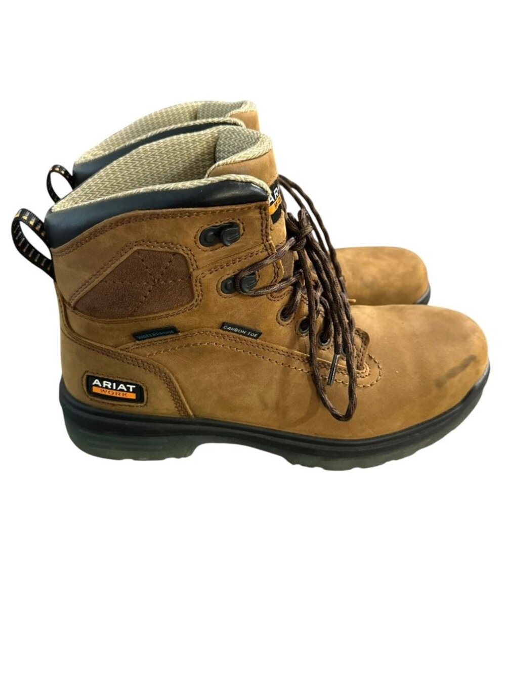 Ariat Turbo 6" Waterproof Carbon Filter Toe Work Boot MAN IN AGED BARK SZ 8.5 D